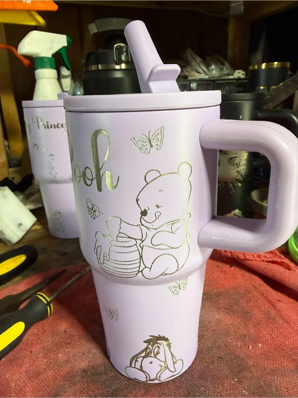 Lavender Insulated Travel Tumbler with Straw